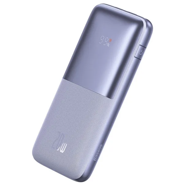 Baseus Bipow Pro Digital Display Fast Charge Power Bank 10000mAh 20W Blue (With Simple Series Charging Cable USB to Type-C 3A 0.3m Black) Overseas Edition